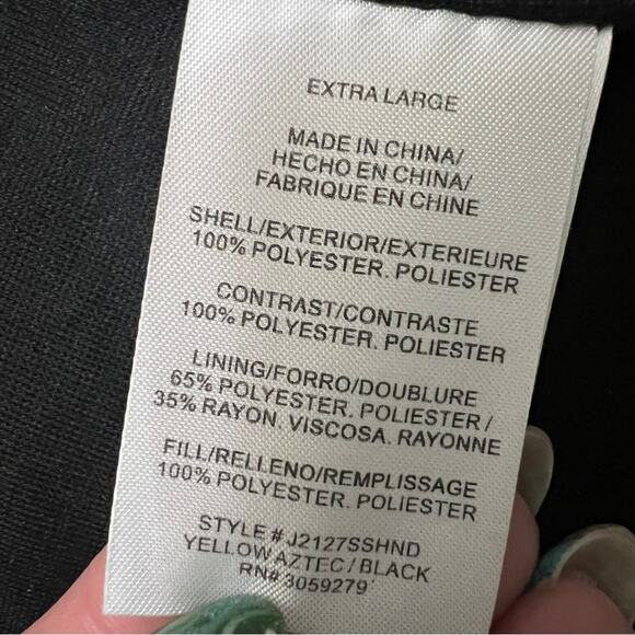 Thread & Supply Yellow Aztec and Black Quilted Women's Jacket XL - Picture 9 of 10